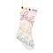 HGTV Home Collection by National Tree Company Christmas Stocking, White, Fa La La, Embroidered, Pom Poms, 20 Inch